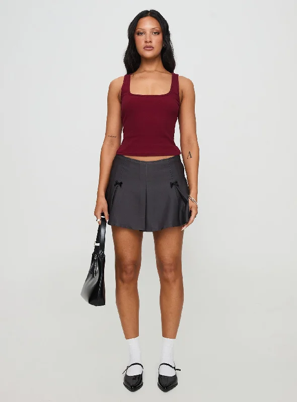 Baseline Square Neck Rib Tank Top Red