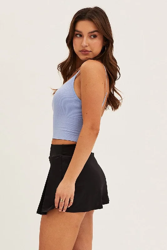 Blue Crop Singlet Top Seamless