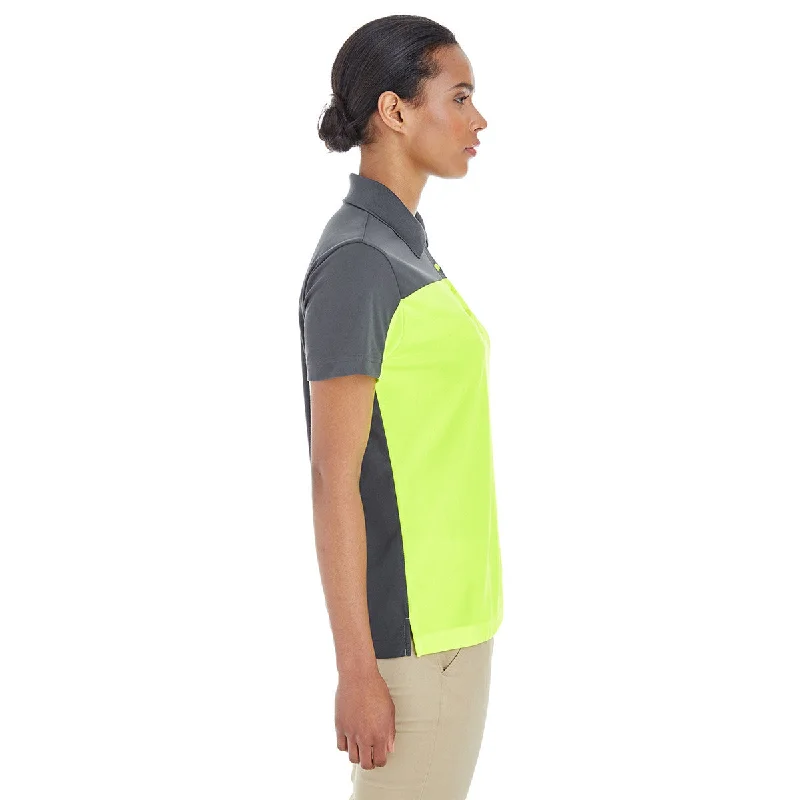 Core 365 Women's Safety Yellow/Carbon Balance Colorblock Performance Pique Polo