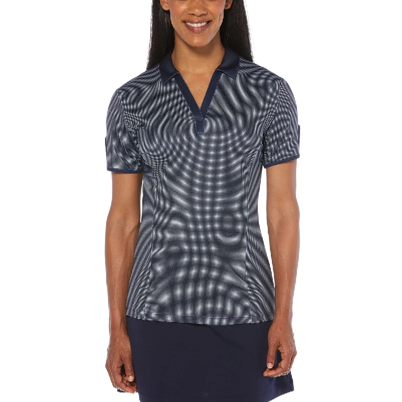 Callaway Women's Peacoat Navy Gingham Polo