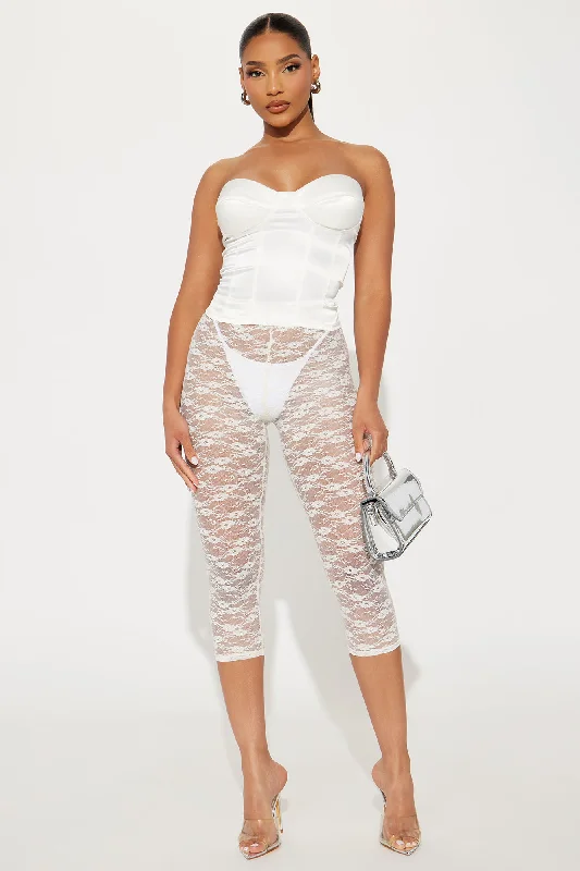 Current Mood Lace Capri Legging - Cream