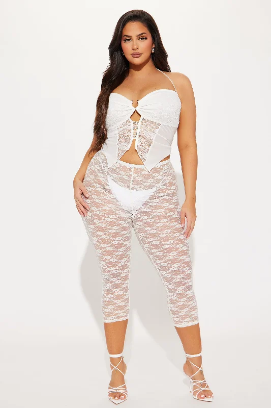 Current Mood Lace Capri Legging - Cream