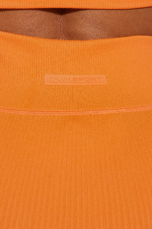 Double Cross Effortless Seamless Active Capri - Tangerine