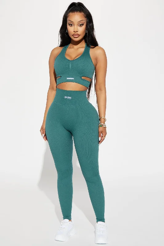 Fighter Ribbed Active Legging In Infinity Seamless - Teal