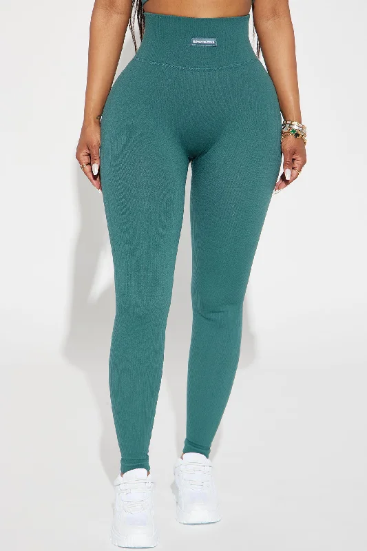 Fighter Ribbed Active Legging In Infinity Seamless - Teal