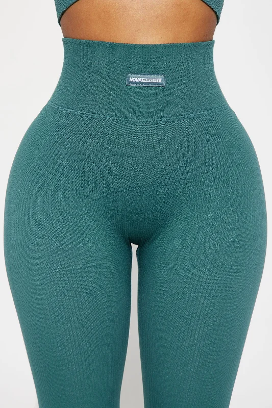 Fighter Ribbed Active Legging In Infinity Seamless - Teal