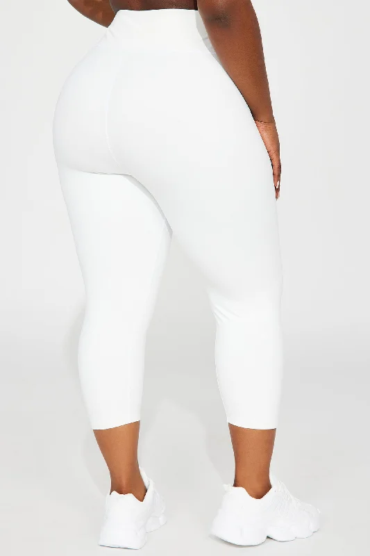 Flexibility Super Soft Capri Active Legging - White