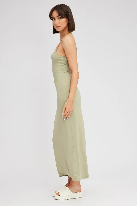 Green Supersoft Maxi Dress Sleeveless