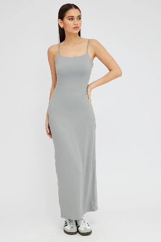 Grey Supersoft Maxi Dress Sleeveless