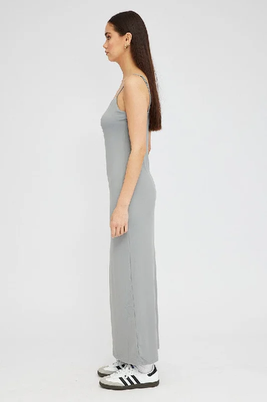 Grey Supersoft Maxi Dress Sleeveless