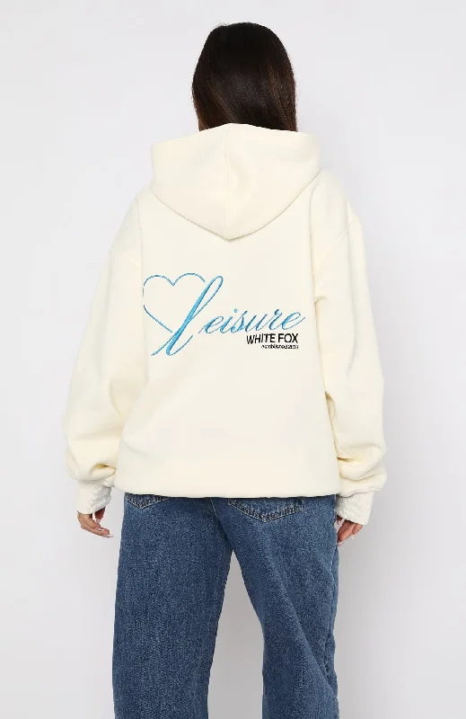 Heart's Not In It Oversized Hoodie Cream