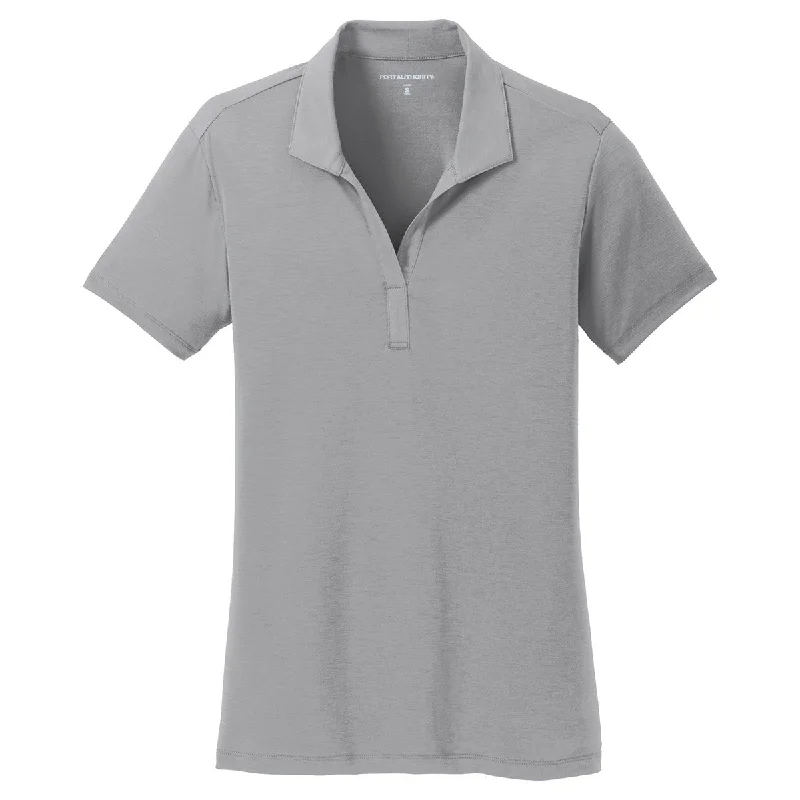 Port Authority Women's Frost Grey Cotton Touch Performance Polo