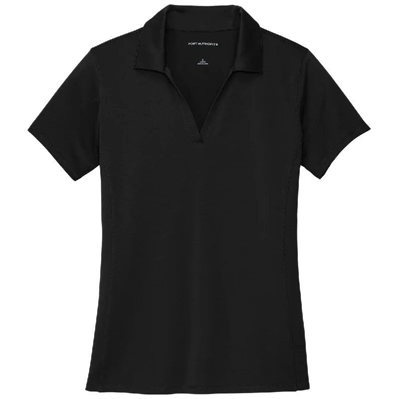 Port Authority Women's Black Performance Staff Polo