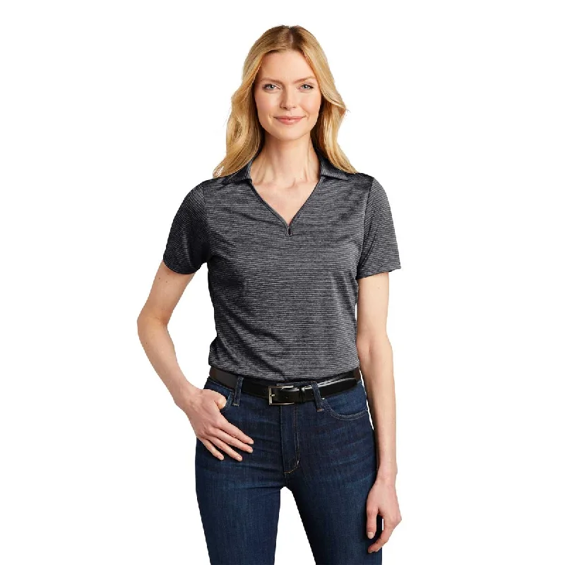 Port Authority Women's Deep Black Shadow Stripe Polo