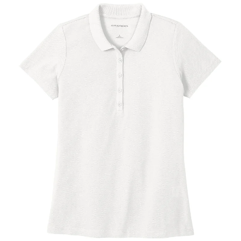 Port Authority Women's White SuperPro React Polo