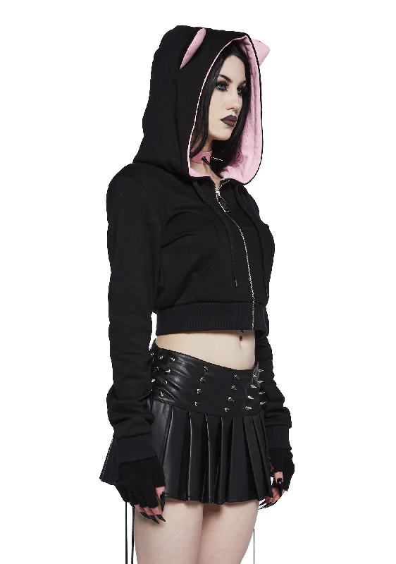 Meow Mingle Cropped Hoodie