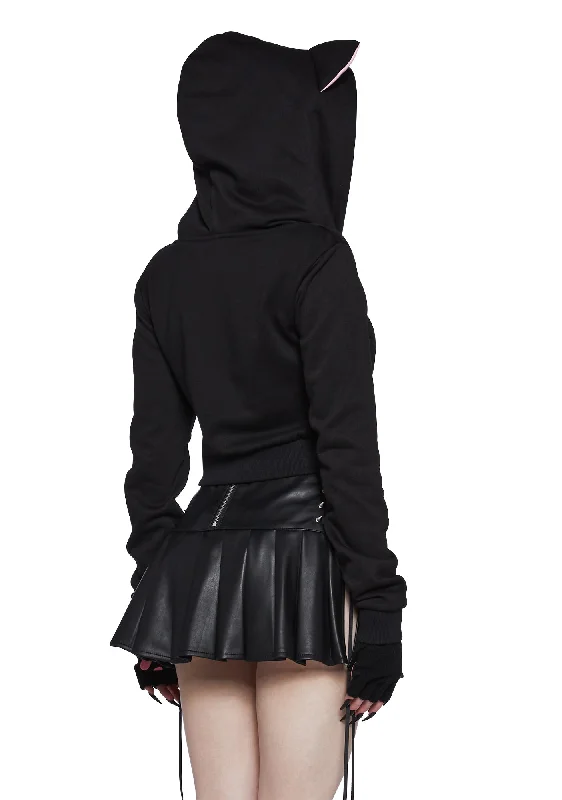 Meow Mingle Cropped Hoodie