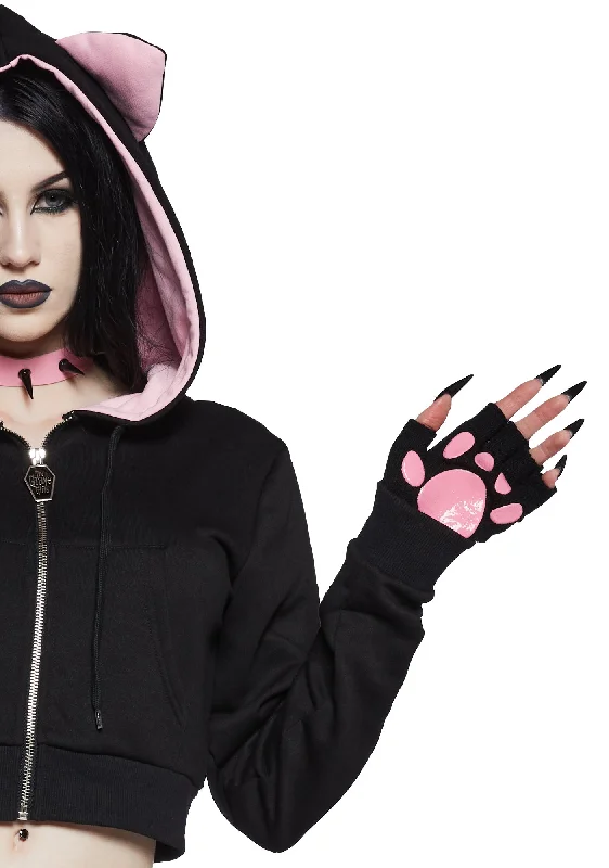 Meow Mingle Cropped Hoodie