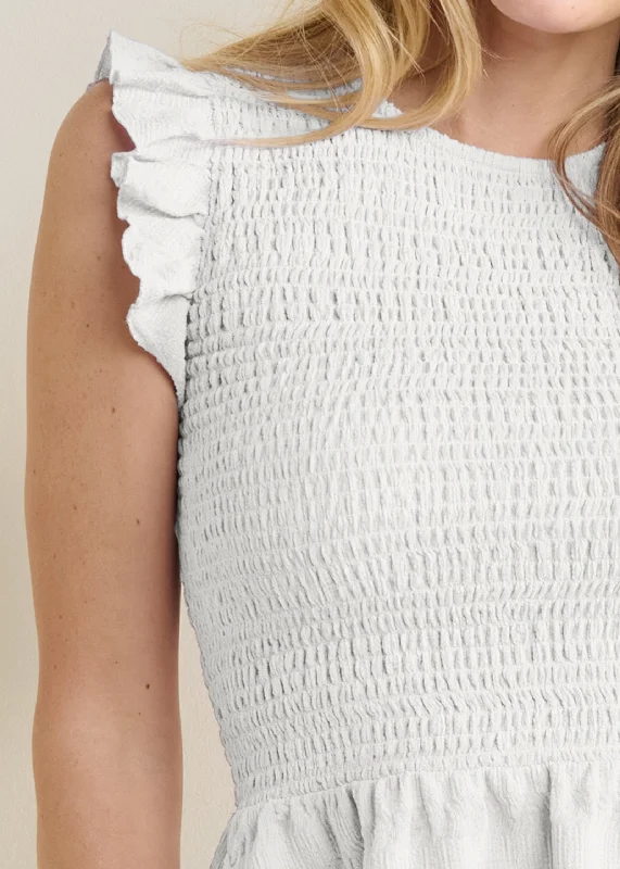 Smocked peplum top - Off White