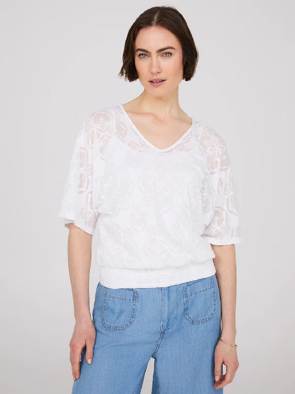 Printed Kimono Sleeve Top With Cami