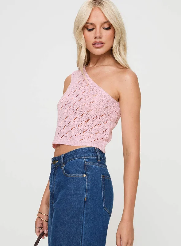 Anthinie One Shoulder Top Pink