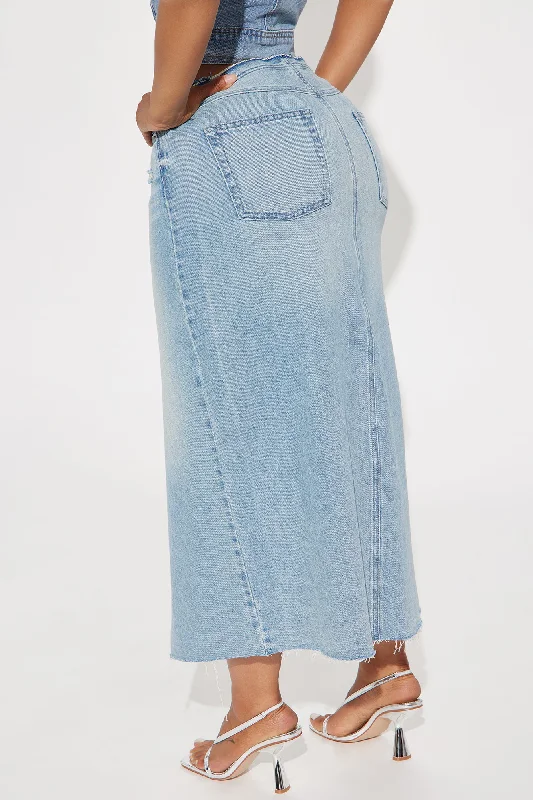 Becca Denim Midi Skirt - Medium Wash