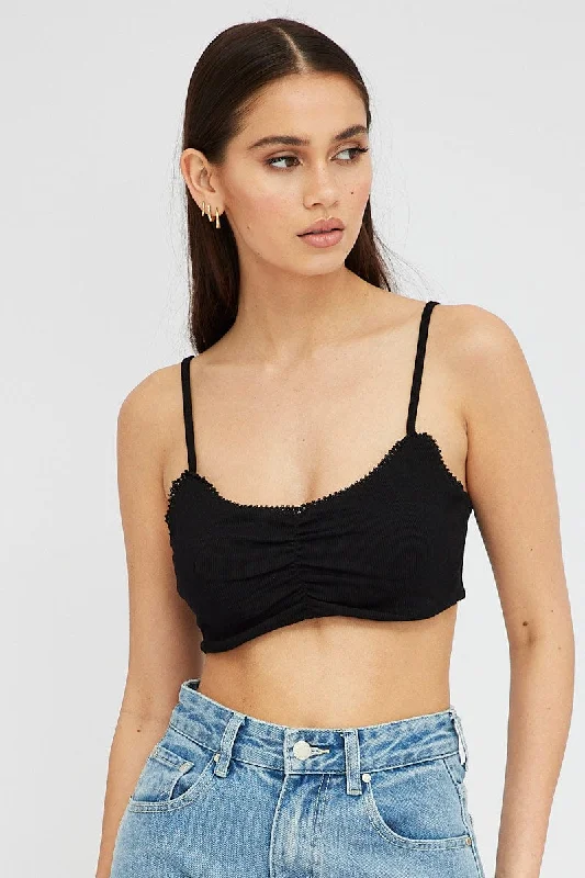 Black Bralette Lace trim