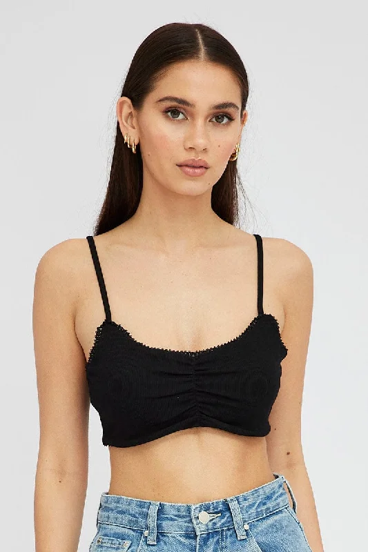 Black Bralette Lace trim