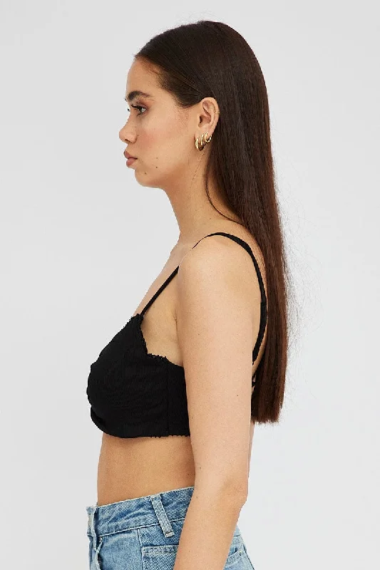 Black Bralette Lace trim