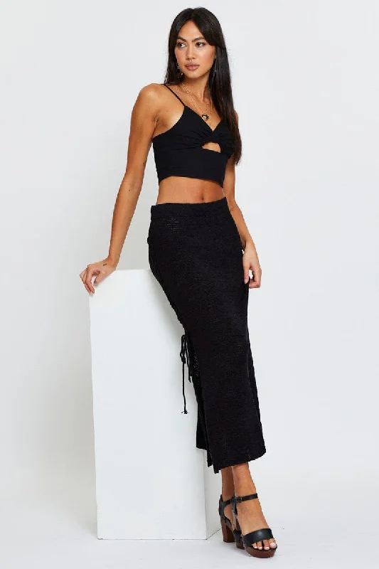 Black Crop Top Sleeveless