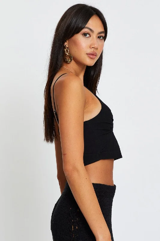 Black Crop Top Sleeveless