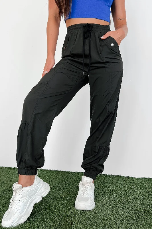 Breaking Barriers Drawstring Waist Joggers (Black)