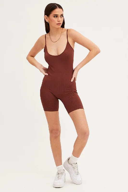 Brown Jumpsuit Seamless