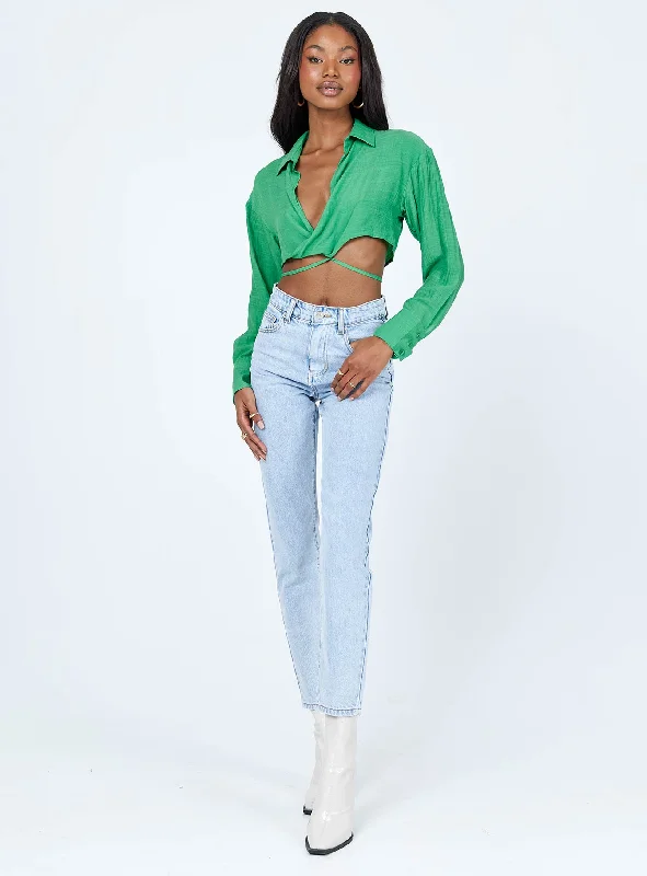 Caprice Long Sleeve Top Green