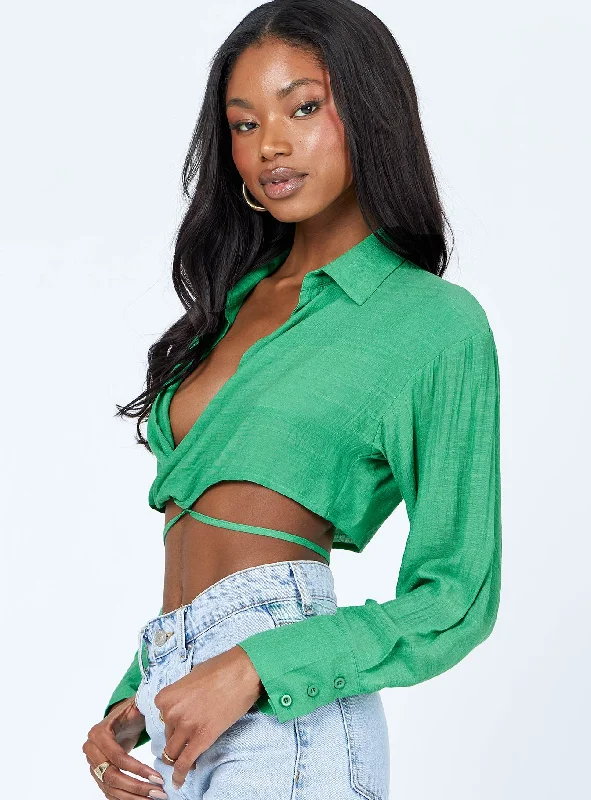 Caprice Long Sleeve Top Green