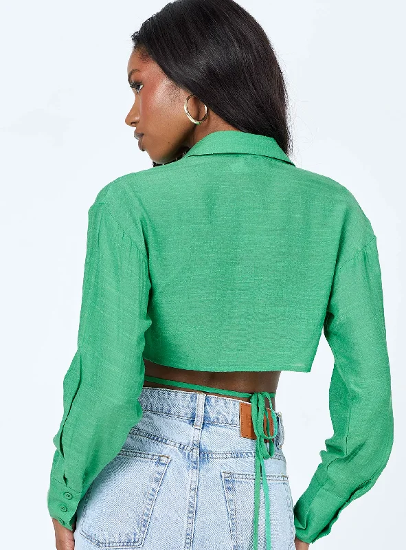 Caprice Long Sleeve Top Green