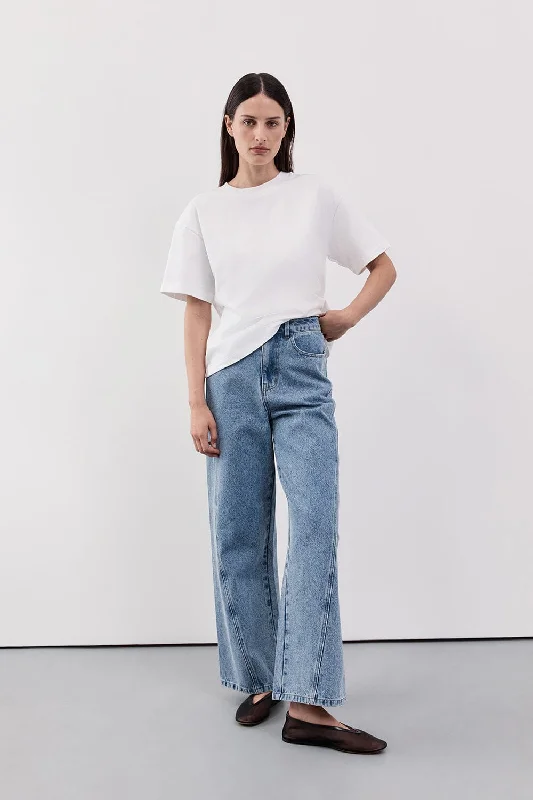 CARSON MID BLUE WIDE LEG JEAN - PRE ORDER