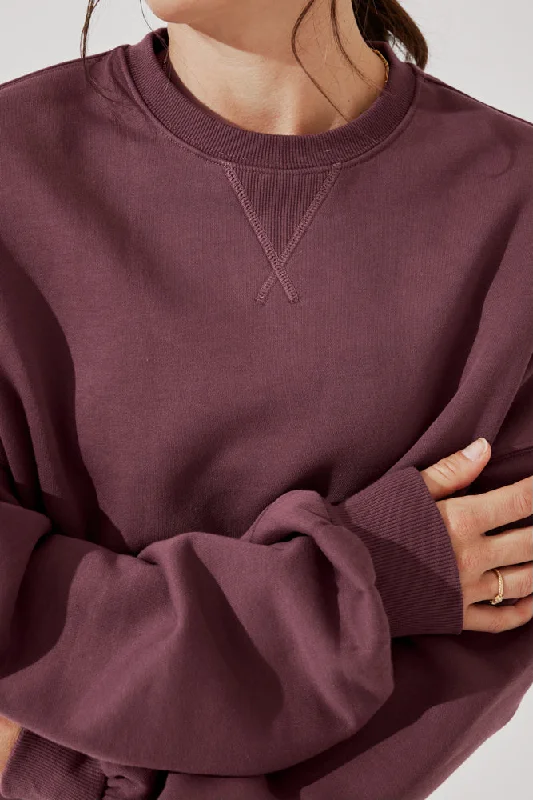 Cloud Crewneck Sweater - Merlot