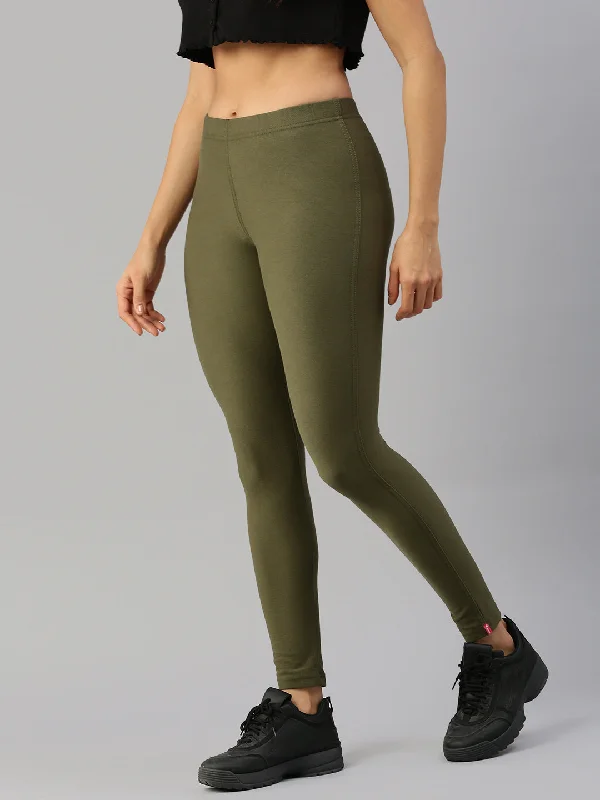 Color Jeggings-Military