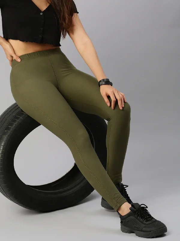 Color Jeggings-Military