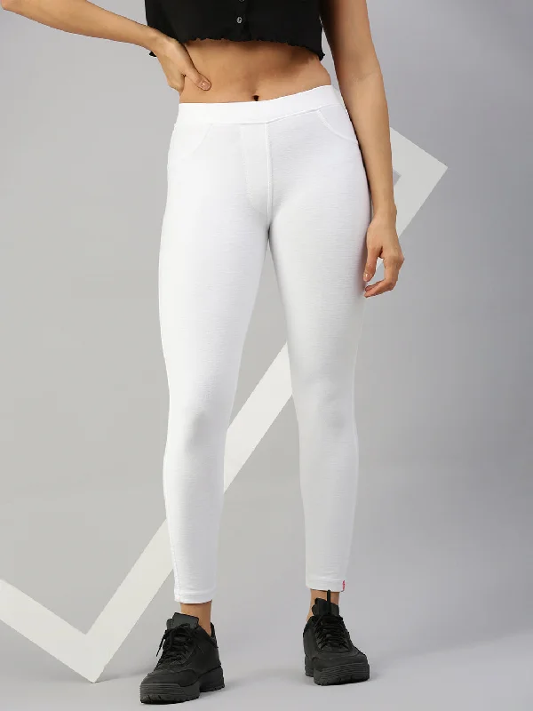 Color Jeggings Pocket-White