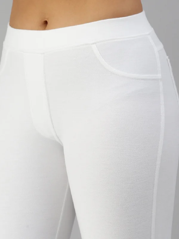 Color Jeggings Pocket-White