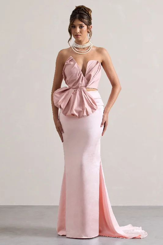 Couture | Pink Satin Maxi Skirt