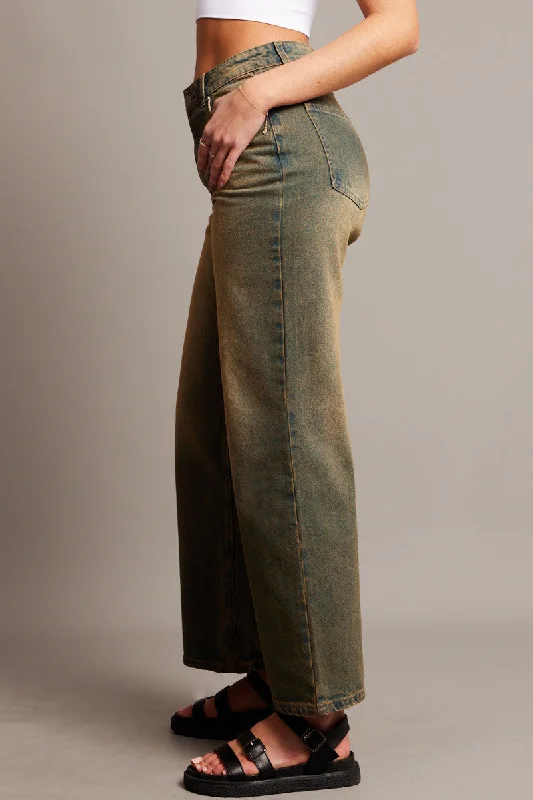 Denim Baggy Jeans Mid Waist Wide Leg