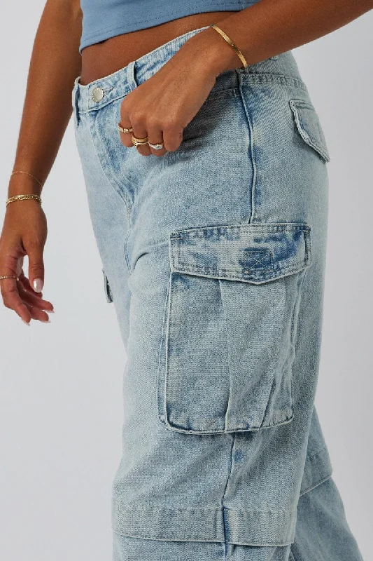 Denim Cargo Jean Out Pocket