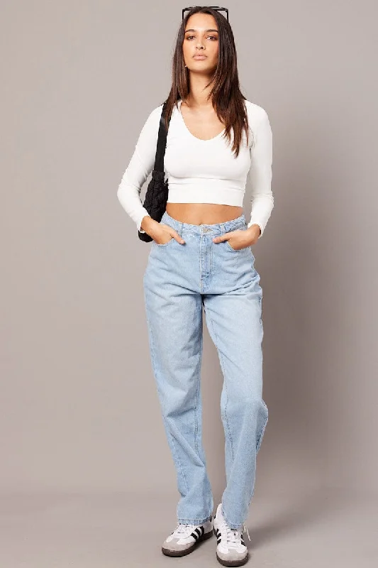 Denim Straight Jean High Rise