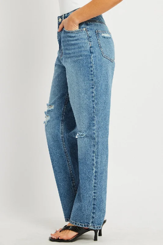 Denim Straight Jean Mid Rise