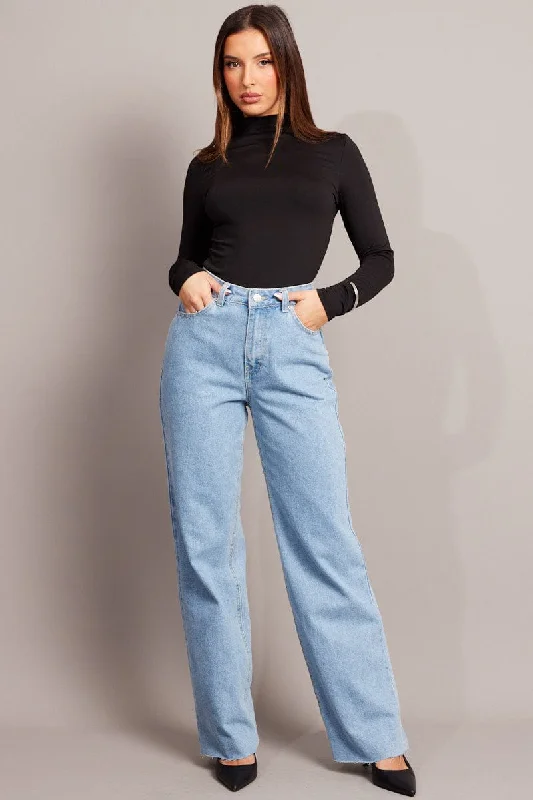 Denim Straight Jean Mid Rise