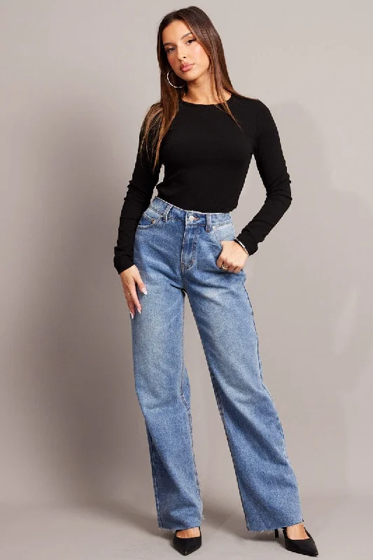 Denim Straight Jean Mid Rise