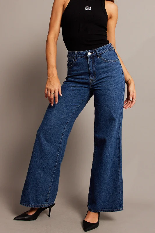 Denim Wide Leg Jean High Rise